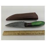Handmade Damascus Steel Knife Wooden Handle