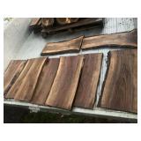 9 Pieces Walnut live edge slabs