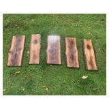 5 Pieces Walnut live edge slabs