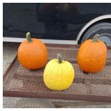 3 Pumpkins, 2 Orange and 1 Yellow