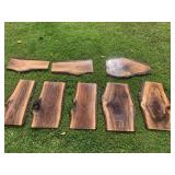8 Walnut live edge 1" thick. 21" long. 8-15" wide
