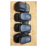 Black & Decker Battery Charger With 3 Batteries