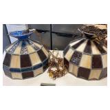 Set of 2 Stained Glass Hanging Lights