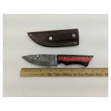 Hand Made Damascus Steel Knife Wood Handle