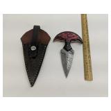 Handmade Damascus Steel Knife Wooden Handle