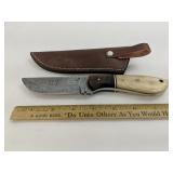 Handmade Damascus Steel Knife Mixed Handle