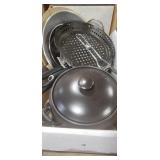 Assortment of Fry Pans and Crock Pot