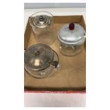 2Glass Sugar Dishes with Sterling Silver 1Dish