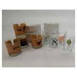 Vintage Bird Glasses, Wildlife Glasses,