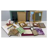 Lot- Frames, Bird Print, Snowman, Etc