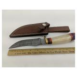 Handmade Damascus Steel Knife Mixed Handle