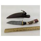 Handmade Damascus Steel Knife Mixed Handle