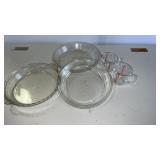 Pyrex Pie Dishes with Measuring Cups