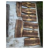 8 Pieces Walnut live edge slabs