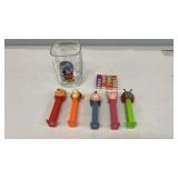 Pez Dispensers With Pez, Disney Cup
