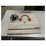 LlBean Wood Carrier, Pyrex Cast Iron Warmer