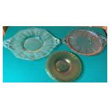 Pink, Yellow, Depression Platters, Carnival Plate