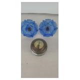 Blue Flowet Curtain Tie Backs ,Statue of Liberty