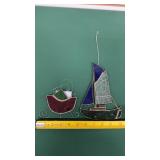 Christmas Ornaments Sleigh & Sailboat