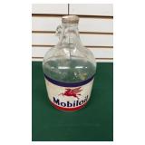 Mobil Oil Glass Jug w/Cork