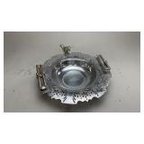 Vintage Chrome Nut Bowl w/Nut crackers