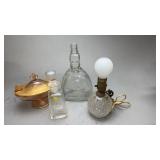 Glass Bottles Candy Dish & Lamp