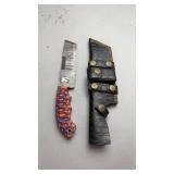 Custom Damascus Knife w/Sheath