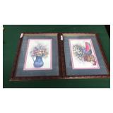 Pair of Framed Floral Prints