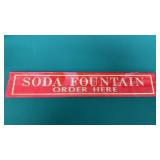 Soda Fountain Sign Red/Gold