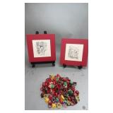 Pooh Prints and Plastic Ring Lot