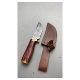 Custom Damascus Steel Knife w/Sheath