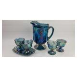 Indiana Carnival Glass Harvest Grape Blue