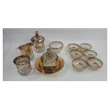 Clear Glass With Gold Assorted Dishes
