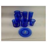 Blue Glass  With Sail Boat Assortment