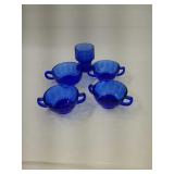 Assortment Of Colbalt Blue Glass  Dishes