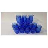 Set of Blue Glass Drinkware