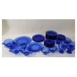 Cobalt Blue Plates and Glasses