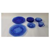 Cobalt Blue Plates, Saucers, Cup & Dish