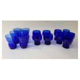 Cobalt Blue Glass Rocks Cups