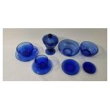 Cobalt Blue Glass Cup, Saucer, Plates, Bowls, Etc