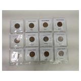12 Wheat Cents 1925-1956