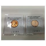 Uncirculated Wheat Cents 1956 & 1958