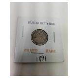 1891 Seated Liberty Dime