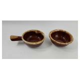 Brown Drip McCoy 7050 Handled Bowl & Hull Bowl