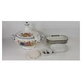 Soup Tureen (Repaired), Serving Plates