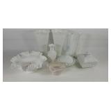Milk Glass Vases & Dishes