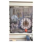 New 16" X 18" Lone Wolf Wooden Clock
