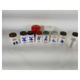 Glass Salt and Pepper Shakers, Sugar Bowls, etc.