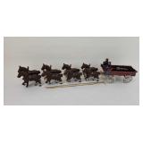 Vintage Cast Iron Beer Wagon With 8 Horses