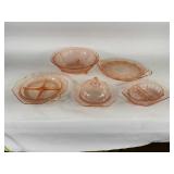 Pink Depression Glass Assortment